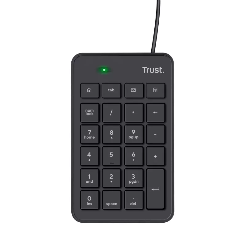 Trust 22221 ciparu tastatūra klēpjdatoram/PC USB Melna