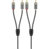 Audio kabelis WENTRONIC Goobay 65293 — 2 m, 2×RCA vīrietis uz 2×RCA vīrietis, varš, apzeltīti kontakti, magnētiskais ekranējums, pelēks