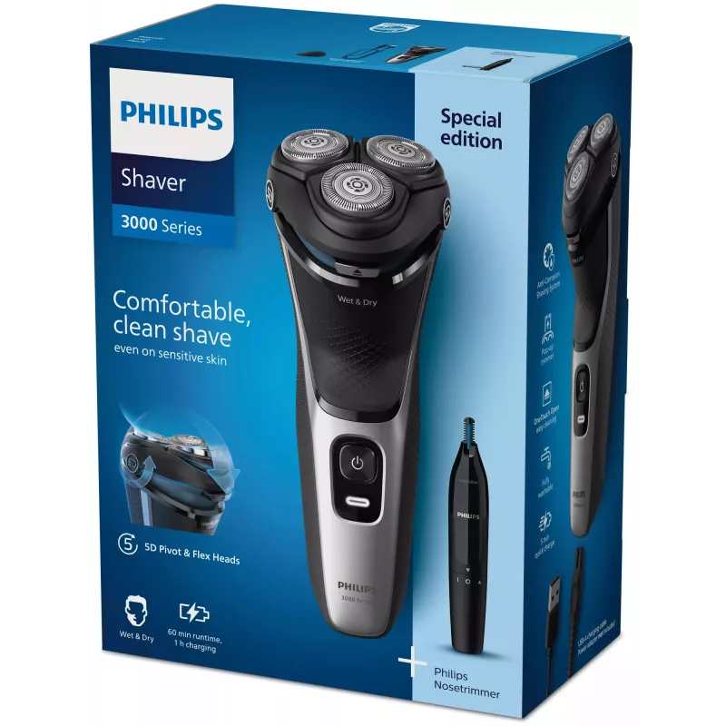 Elektriskais skuveklis Philips S3143/02 Wet & Dry PowerCut Blade System