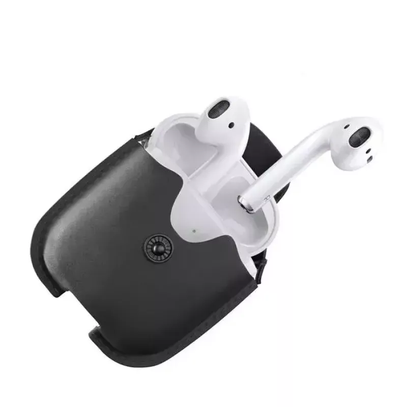 Woodcessories AirCase ECO308 ādas futrālis AirPods austiņām, melns