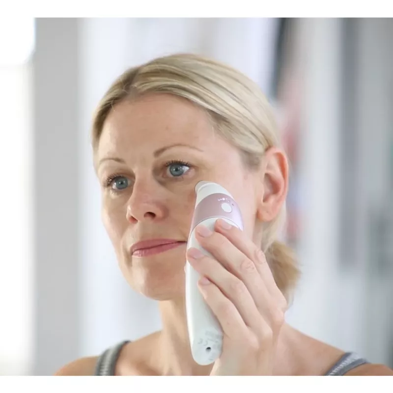 HoMedics Radiance ādas vakuuma mikroderīmabrāzijas ierīce rožu zeltā, baltā