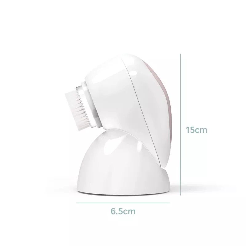 HoMedics FAC-600-EU sejas tīrīšanas birste ar pulsāciju, rožu zelts un balts, baterija