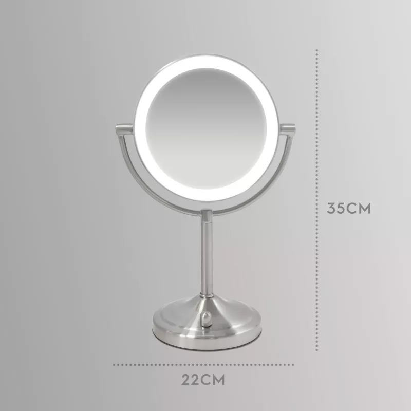 HoMedics MIR-8150-EU kosmētikas spogulis, brīvi stāvošs, apaļš, nerūsējošais tērauds