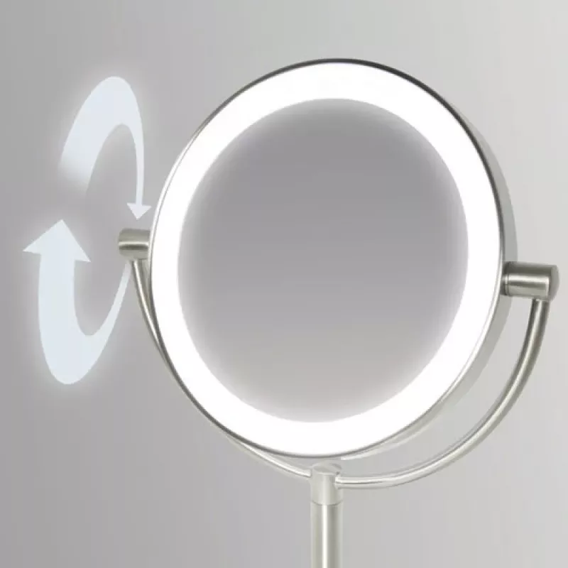 HoMedics MIR-8150-EU kosmētikas spogulis, brīvi stāvošs, apaļš, nerūsējošais tērauds