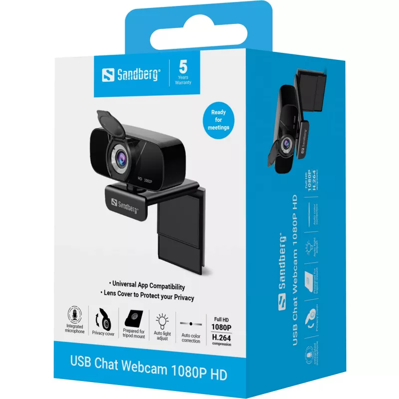 Tīmekļkamera Sandberg USB Chat Webcam 1080P HD