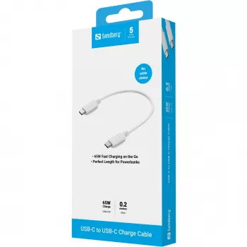 USB-C lādētāja kabelis Sandberg 136-30 0.2m 65W