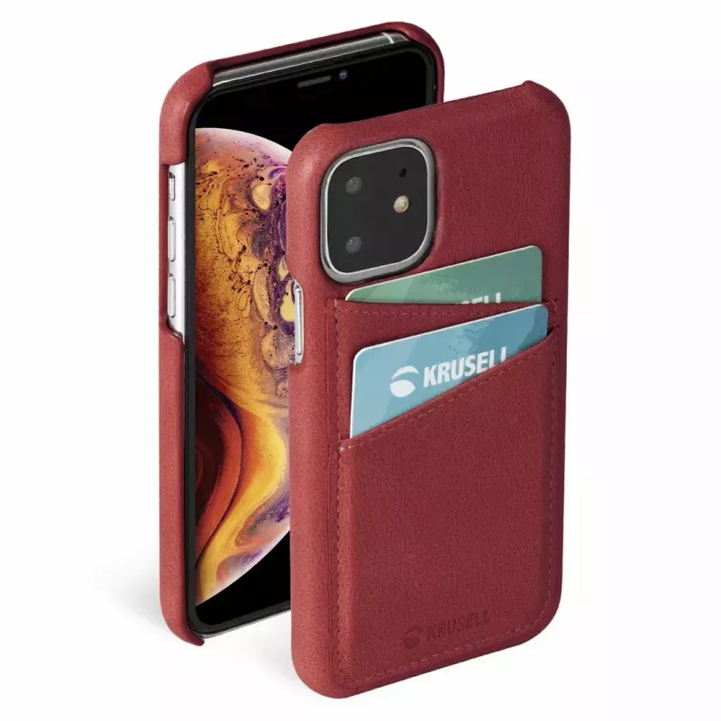 Krusell Sunne ādas maciņš Apple iPhone 11, vintage sarkans