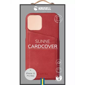 Krusell Sunne CardCover aizsargmaciņš Apple iPhone 11 Pro Max, vintage sarkans