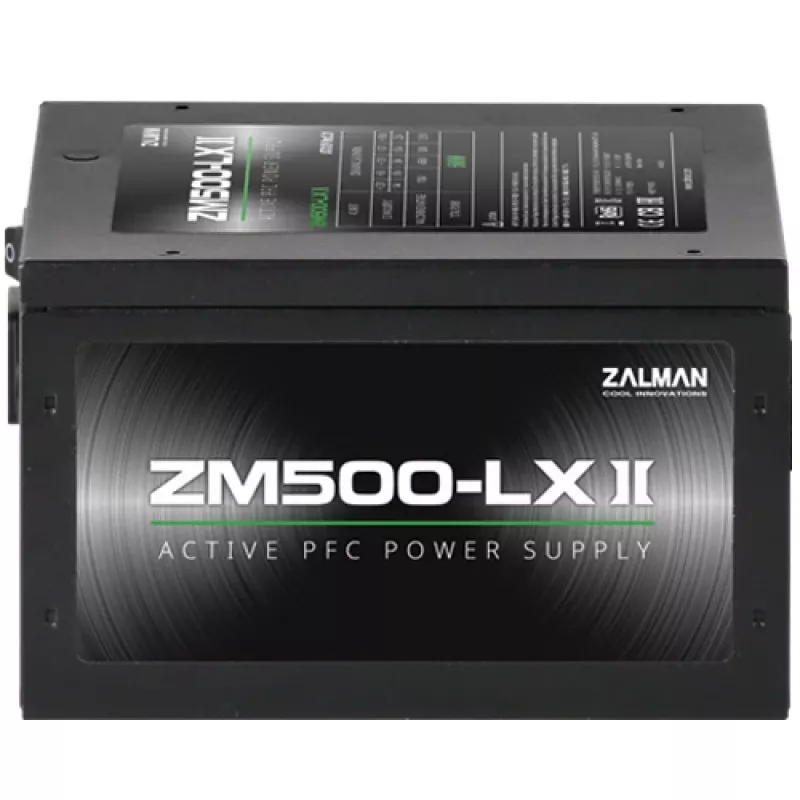 Zalman ZM500-LXII barošanas bloks 500 W 20+4 pin ATX ATX Melns
