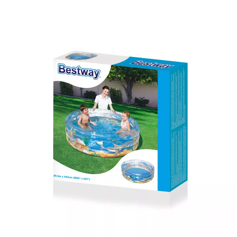 Piepūšamais baseins Bestway Transparent Sea Life Pool Φ1,5m x H53cm