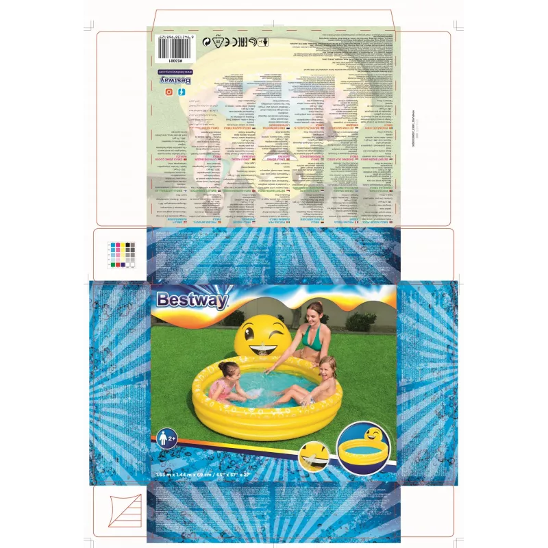 Bestway 53081 Summer Smiles bērnu baseins ar ūdens izsmidzinātāju, 282 l
