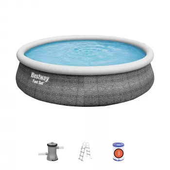 Piepūšamais baseins Bestway 57372 Apaļš 12362 L Pelēks