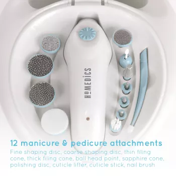 Manikīra un pedikīra komplekts HoMedics MAN-3023A-EU 2 uzgaļi, plastmasa, zils/balts