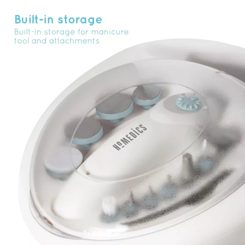 Manikīra un pedikīra komplekts HoMedics MAN-3023A-EU 2 uzgaļi, plastmasa, zils/balts
