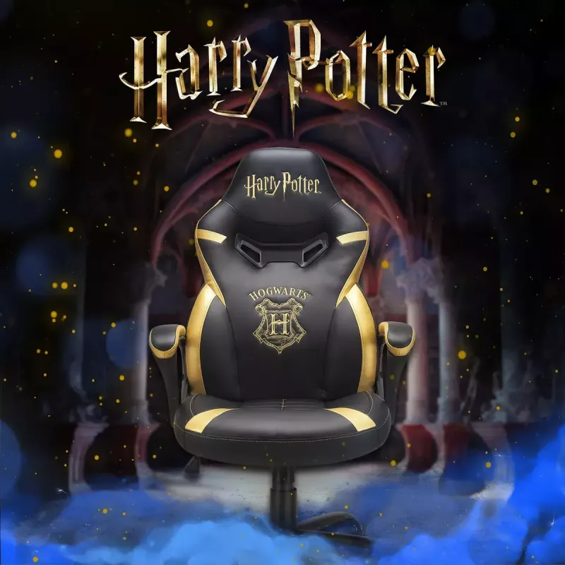 Spēļu krēsls Subsonic Junior Hogwarts polsterēts sēdeklis Melns Dzeltens