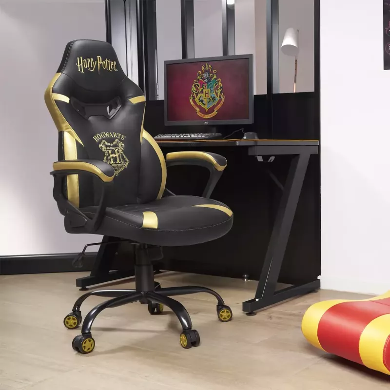 Spēļu krēsls Subsonic Junior Hogwarts polsterēts sēdeklis Melns Dzeltens