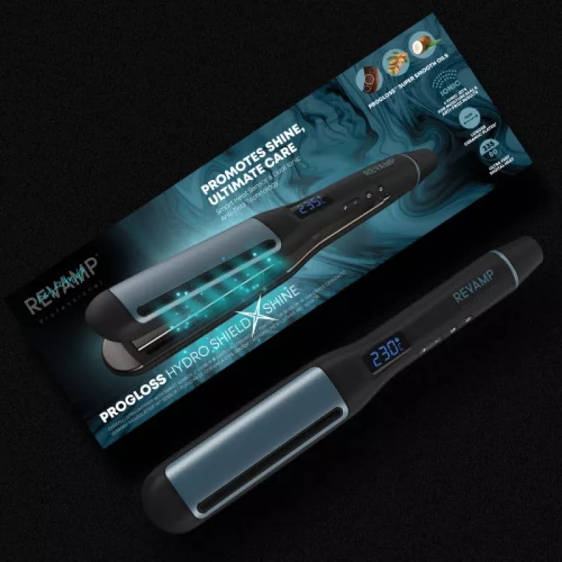 Revamp Progloss Hydro Shield X Shine taisnošais gludeklis Warm Black 3 m