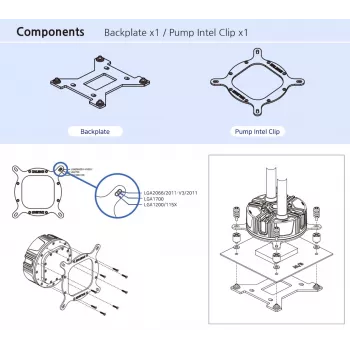 Montāžas komplekts Zalman ZM-1700MKB Intel LGA 1700, melns