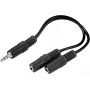 Audio Sadalītājs Sandberg MiniJack 1->2 502-16