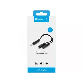 Audio Sadalītājs Sandberg MiniJack 1->2 502-16