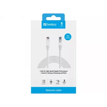 Tīkla kabelis Sandberg Network Cable UTP Cat6 RJ-45 3 m Balts