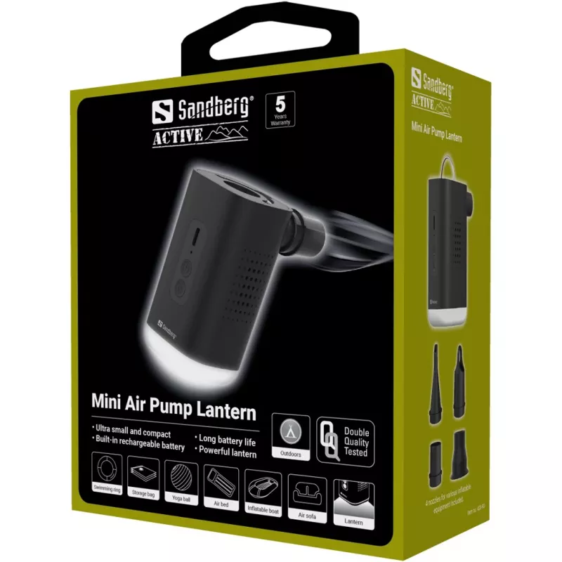 Sandberg Mini Air Pump Lantern 0.04 bar 200 l/min Akumulators 5V 2A