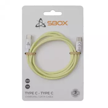 SBOX USB Type-C uz USB Type-C kabelis 1m Dzeltens 60W