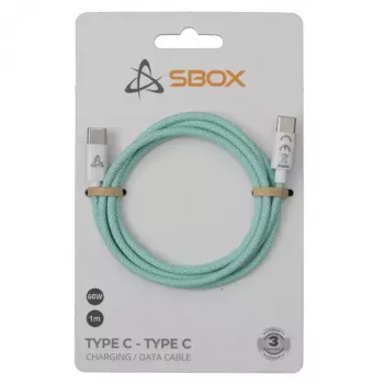 SBOX USB-C uz USB-C kabelis 1m Zaļš 60W
