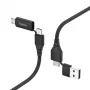 Hama 00201537 USB kabelis USB 2.0 1.5 m USB A/USB C, USB C/Micro-USB B, melns
