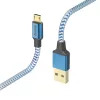 Hama Reflective USB kabelis USB 2.0 1,5 m USB A Micro-USB B Zils