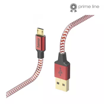 Hama Reflektējošs USB kabelis USB 2.0 1.5 m USB A Micro-USB B Sarkans
