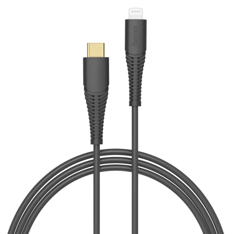 Lightning kabelis Hama 00201602 1,5m Melns USB-C 3A