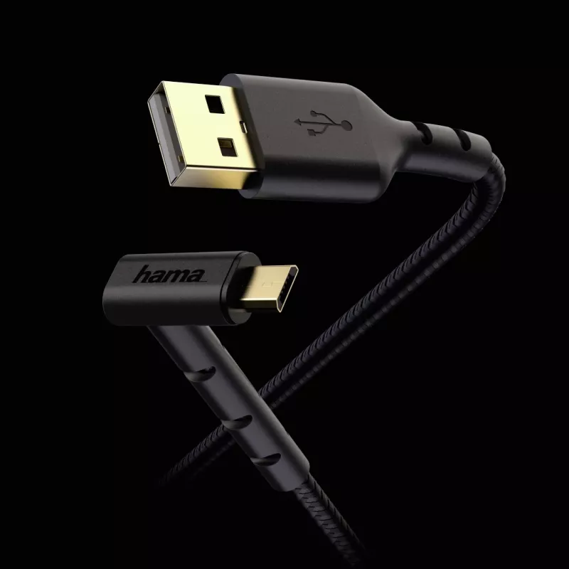Hama Stand USB kabelis USB 2.0 1.5 m USB A Micro-USB B Melns