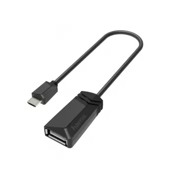 Hama 00200308 dzimumu mainītājs Micro-USB uz USB Type-A, melns