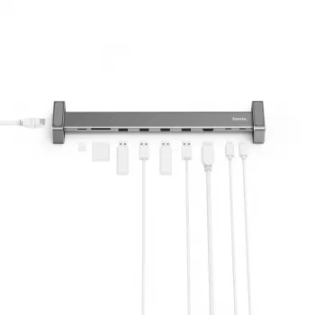 Hama 00200103 klēpjdatora dokstacija / portu paplašinātājs USB 3.2 Gen 1 (3.1 Gen 1) Type-C pelēks