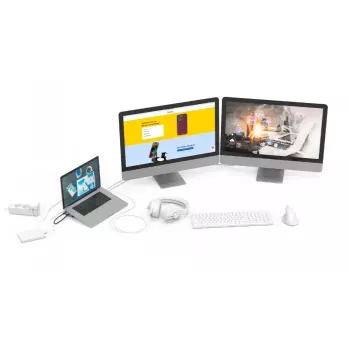 Hama Connect2Office Basic vadu USB 3.2 Gen 1 (3.1 Gen 1) Type-C centrmezgls, antracīts, pelēks