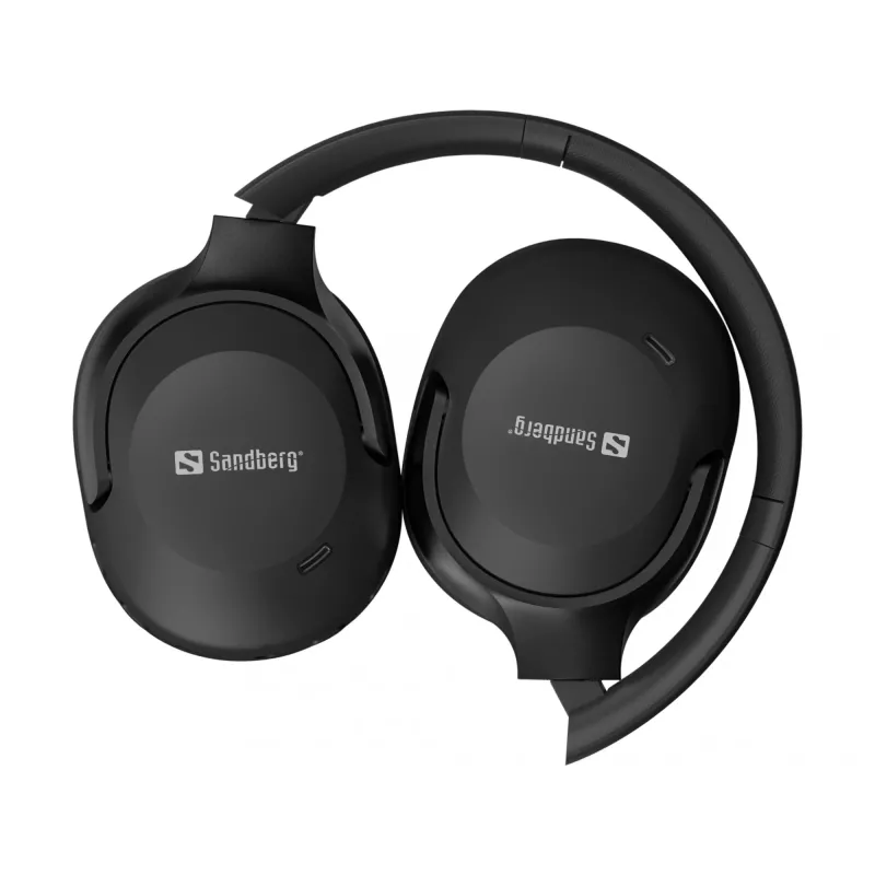 Sandberg Wireless Travel Headset ANC+ENC, Bezvadu, Zvani/Mūzika, 228 g, Galvas austiņas, Melns