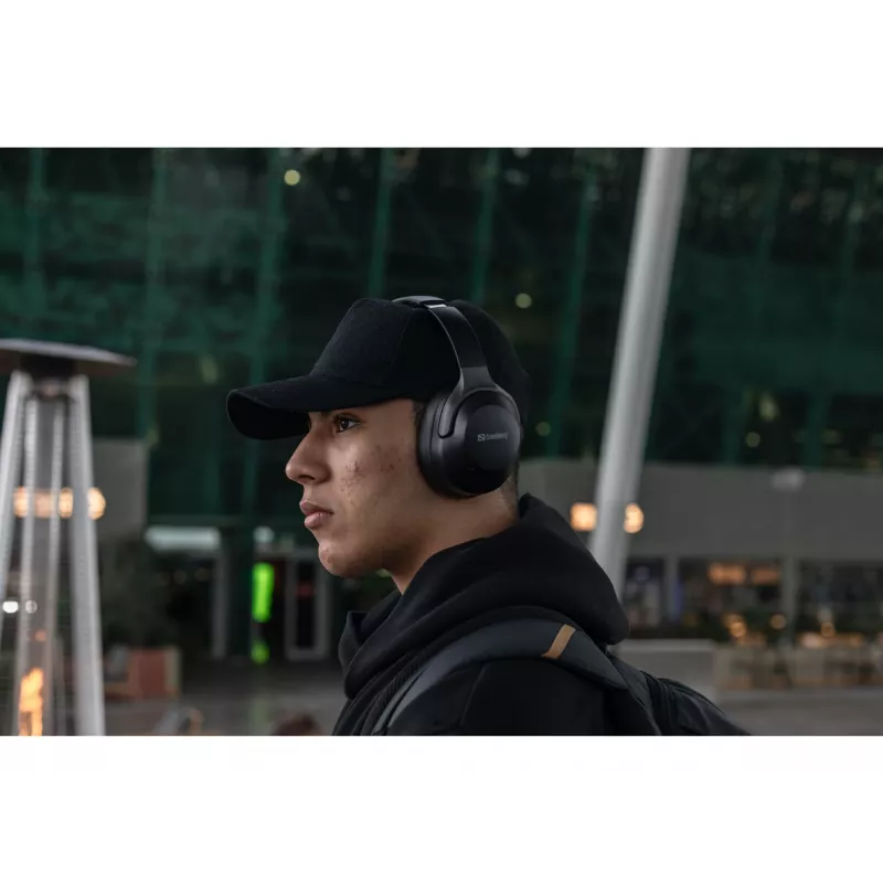 Sandberg Wireless Travel Headset ANC+ENC, Bezvadu, Zvani/Mūzika, 228 g, Galvas austiņas, Melns