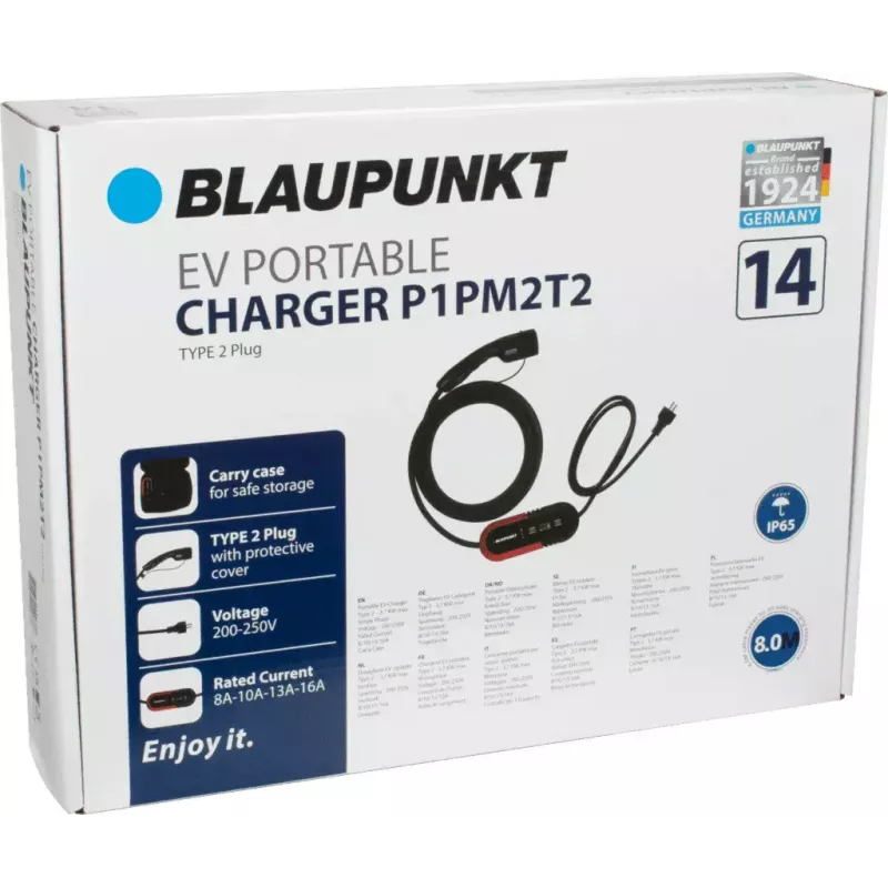 Blaupunkt P1PM2T2 Melna Plastmasas Grīdas Uzlādes Stacija 3700W 8m Kabelis