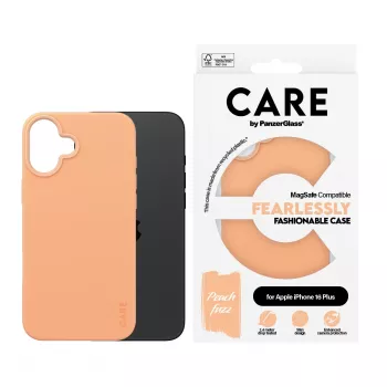 PanzerGlass CARE by ® Fashionable Case Peachy c. MagSafe iPhone 16 Plus Caurspīdīgs
