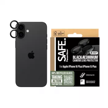 PanzerGlass SAFE. Kameras objektīva aizsargs Melns iPhone 16 | 16 Plus
