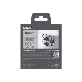 Ekrāna un kameras lēcu aizsargs SBS TECAMGLIP16PK iPhone 16 Pro/Pro Max, pret skrāpējumiem, caurspīdīgs