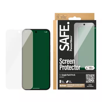 Ekrana aizsargs PanzerGlass SAFE. Google Pixel 9 Pro XL Ultra-Wide Fit Izturīgs pret skrāpējumiem un triecieniem
