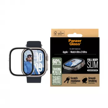 PanzerGlass ® Pilna Korpusa Aizsardzība Caurspīdīga Apple Watch Ultra 3 | Ultra 2 | Ultra | 49mm