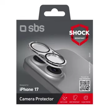 SBS TECAMGLIP1763 Ekrāna un kameras lēcas aizsargs Apple iPhone 17/16 – triecienizturīgs un pret skrāpējumiem