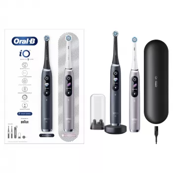 Rotējoši-oscilējoša zobu birste Oral-B iO 80363731 Melns Sudrabs Pieaugušajiem Smaganu kopšana Jutīgi Zobi Balināšana