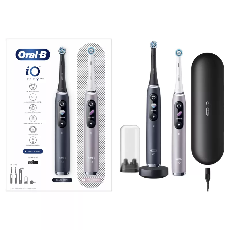 Rotējoši-oscilējoša zobu birste Oral-B iO 80363731 Melns Sudrabs Pieaugušajiem Smaganu kopšana Jutīgi Zobi Balināšana