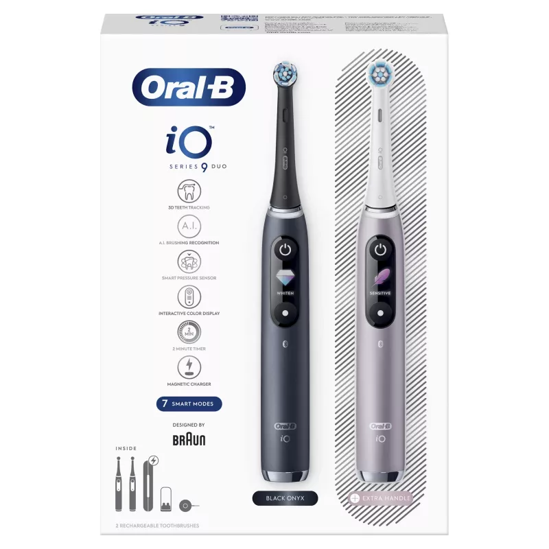 Rotējoši-oscilējoša zobu birste Oral-B iO 80363731 Melns Sudrabs Pieaugušajiem Smaganu kopšana Jutīgi Zobi Balināšana