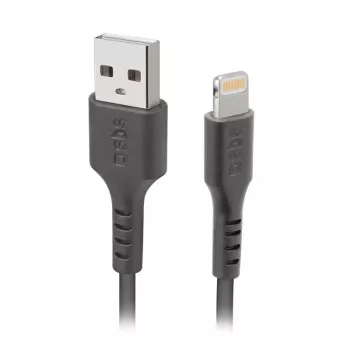 Lightning uz USB A kabelis SBS Mobile TECABLEUSBIP589K – 1 m, USB 2.0, Melns