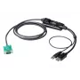 ATEN DisplayPort konsoles pārveidotājs, 1,8 m, USB, DisplayPort, Melns, USB A tips + DisplayPort, SPHD-15
